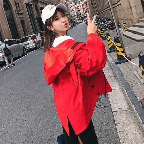 矮个子休闲风衣女短款2023秋装新款韩版卡其色中款显高春秋小外套图片