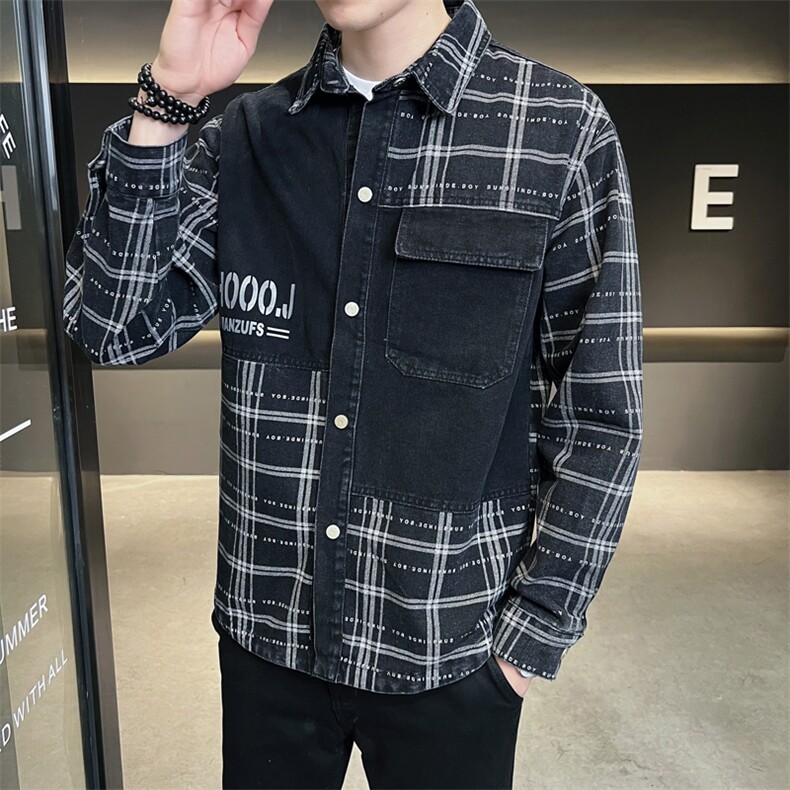 2023新款夹克外套男秋冬牛仔渐变洗水大码宽松休闲外套jk810-p98,男装夹克,电商D303