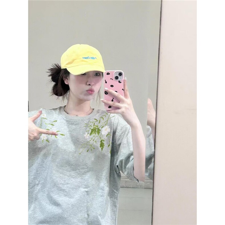 美式高街短袖白t恤女2025新款夏季纯棉宽松慵懒风设计感小众上衣t,男装T恤,星座1210-1