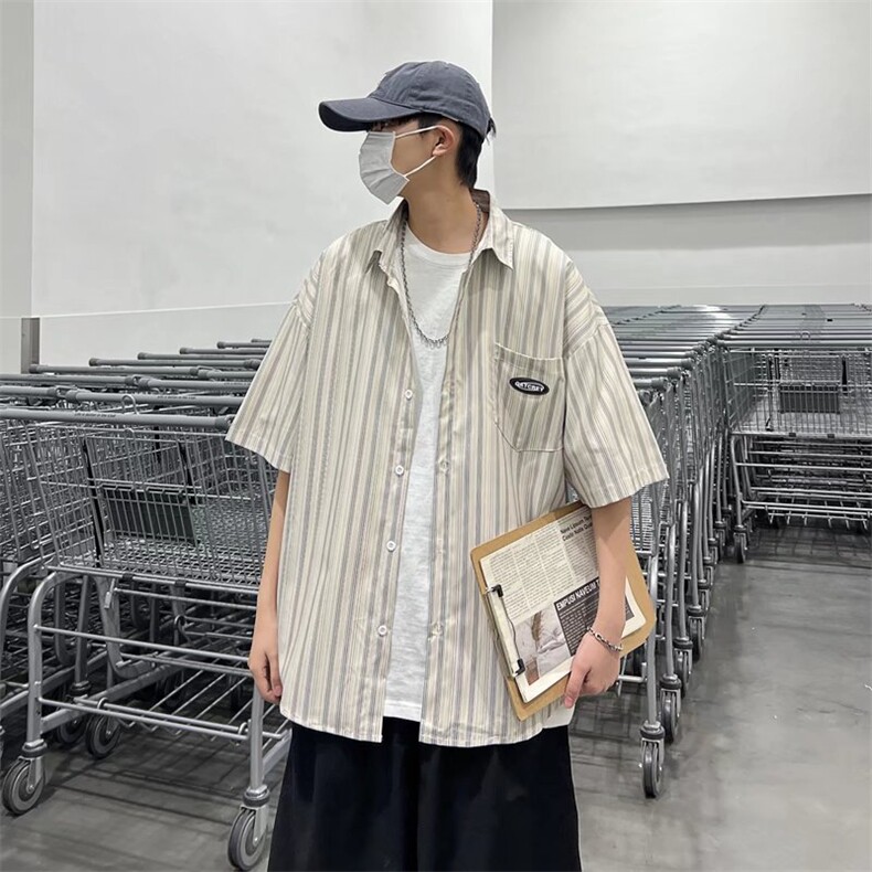 短袖衬衫春款男港风潮流C8802P32图片