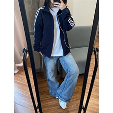 立领外套男秋季美式潮牌三条杠运动夹克cleanfit棒球服JKH116，男装夹克，星座516A