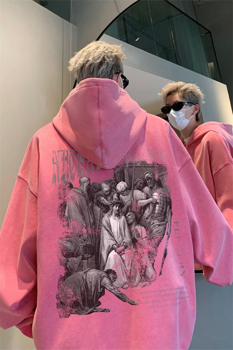 男装加厚卫衣男美式复古宽松连帽卫衣外套XZ514-2-Z2221-P70,女装短外套,星座514-2(原B239)