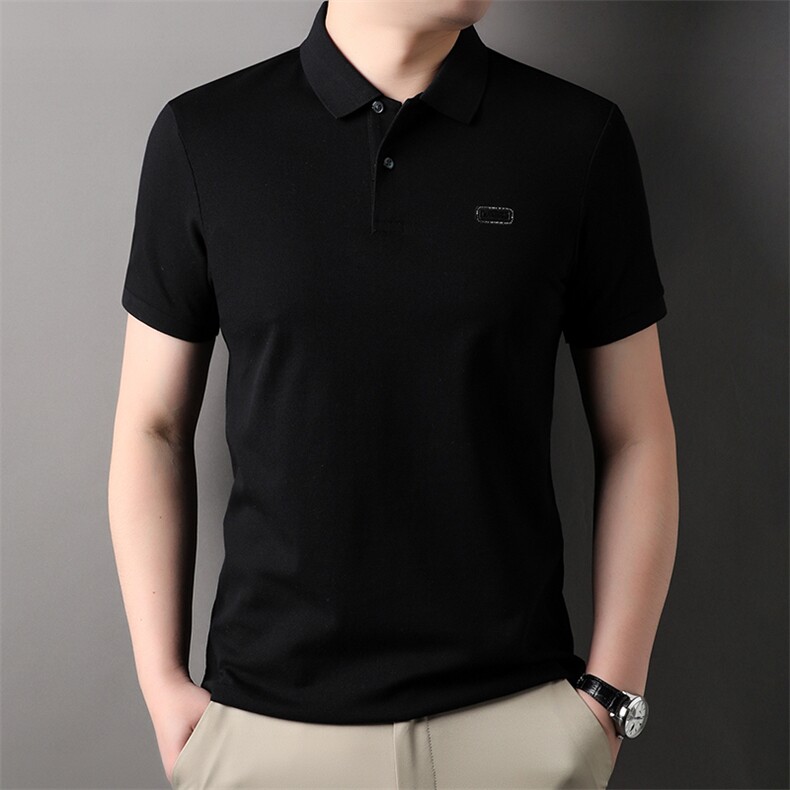 B25107钱塘2020-1夏装中年男士短袖丝光棉上衣P52图片