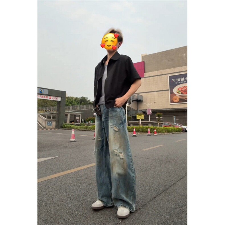 【有货】CK201CC-特P50复古做旧绣染破洞弯刀牛仔裤男女,男装牛仔裤,星座1007（原301D）