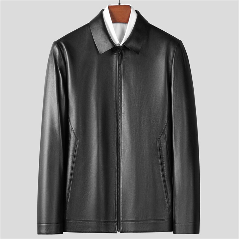 SF2005男式2023秋新款头层绵羊皮短款立领皮衣皮衣男皮P560，男装皮衣，电商B360