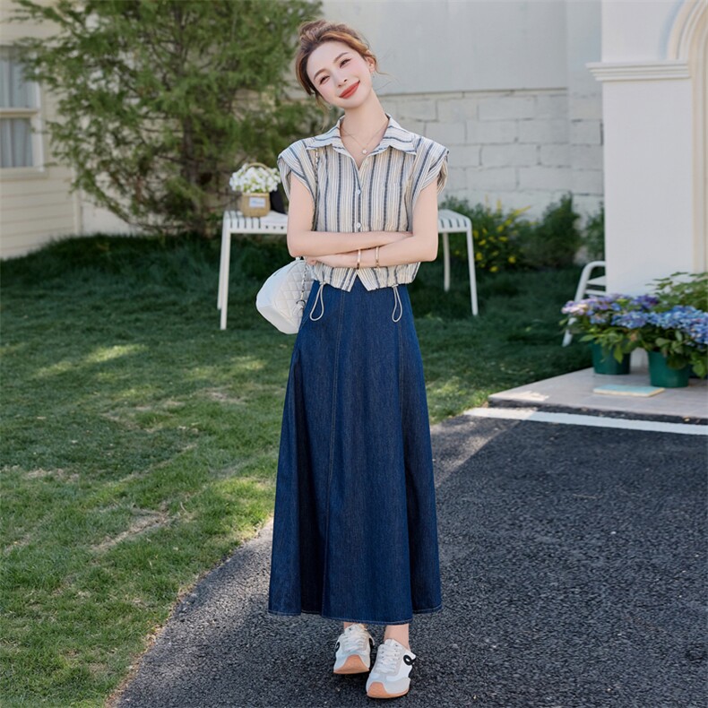 时尚休闲套装裙女2025夏穿搭洋气百搭显瘦气质减龄半身裙两件套潮,女装套装/套裙,慧尚依恋