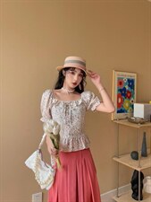 夏季碎花上衣，其它，安玖拉