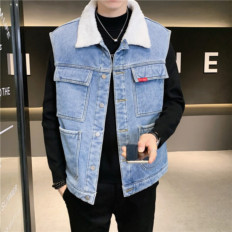 MJ208J-68-限价98M-5XL牛仔马甲大码加绒羊羔绒工装ins,男装背心/马甲,星座103A