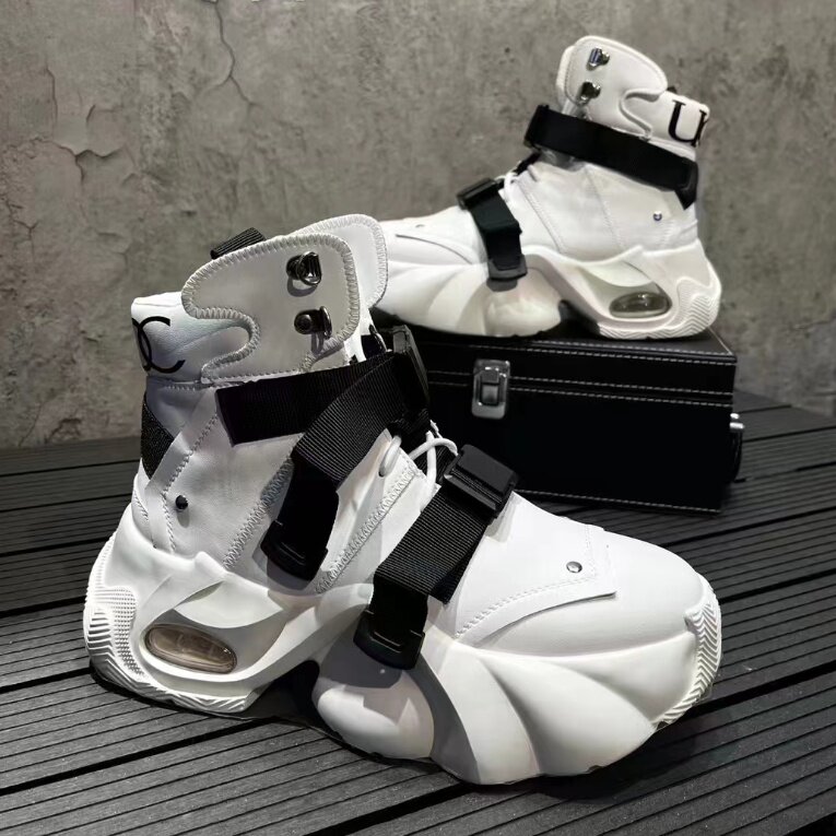 高帮鞋男秋冬新款潮流老爹鞋厚底百搭休闲鞋男，男鞋靴子，星座1407-6