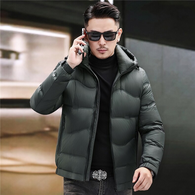 主推新款冬季连帽90绒子白鸭绒羽绒服外套中年男装加厚羽绒服夹克,男装夹克,钱塘723