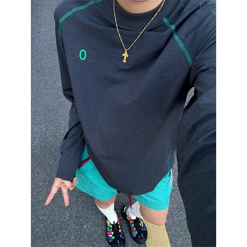 美式高街解构工艺速干长袖T恤男女款防晒罩衫户外运动潮牌骑行服图片