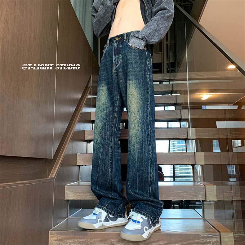B221 美式ins高街暗黑小众个性宽松直筒牛仔裤 LK23140-P65 控88图片