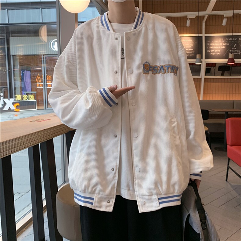 2021秋新款灯芯绒棒球服外套设计感小众休闲夹克男上衣W1690-P50,男装夹克,星座512-4