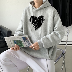 L2611P48韩版ins男士学生宽松运动连帽卫衣秋冬加绒情侣外套图片