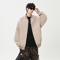 港风日系复古设计感贴袋拼接立领夹克男XZ213-JK4321-P108控128，男装夹克，星座213