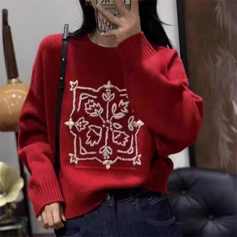 圆领打底衫女显瘦柔软长袖秋冬新款内搭毛衣，女装针织衫/毛衣，锦瑟羊绒