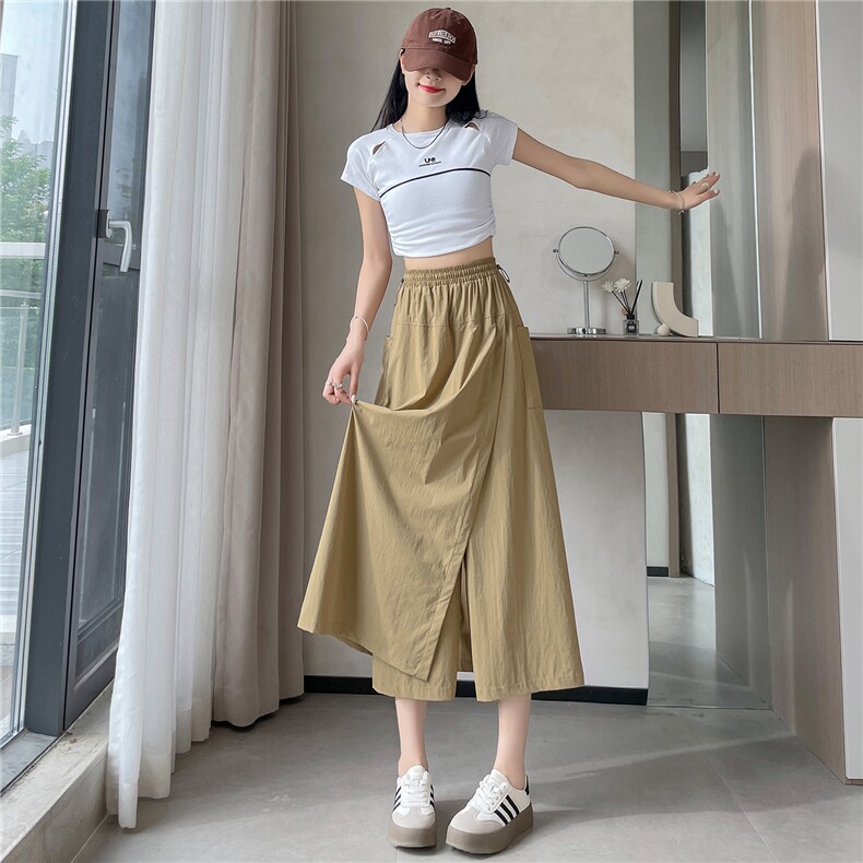 2025女夏季新款三防工装裙裤清凉透气户中外长款休闲A字伞裙,女装半身裙,梦白服饰厂