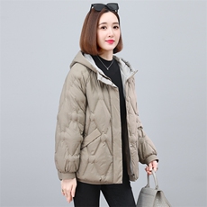 2023新款时尚宽松连帽羽绒服女短款加厚保暖外套，女装羽绒服，依恋蒂丝