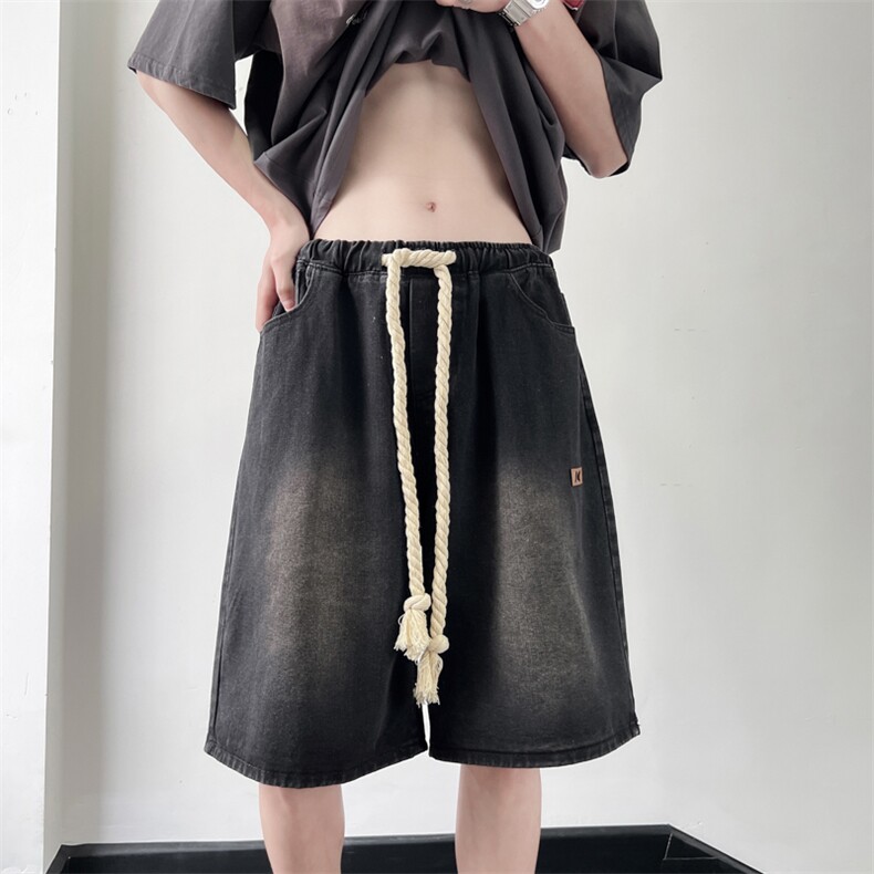 男士牛仔短裤夏季水洗休闲五分裤宽松直筒中裤XZ212-QNK9923-P40,男装牛仔裤,星座212