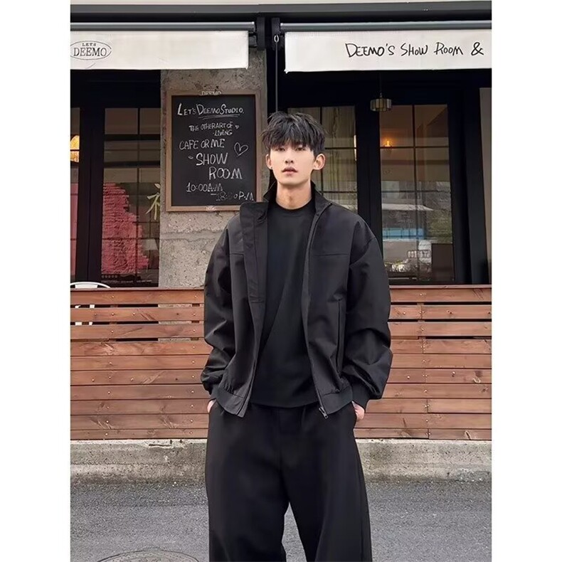 美式高街飞行员夹克男痞帅立领外套短款棒球服513AJK2353特P45,男装夹克,星座513A