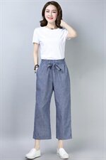 牛仔宽松休闲个性纯色简约都市竖条九分裤2025年夏季直筒裤子棉，女装休闲裤，风姿绰
