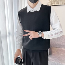 假两件毛衣男衬衫领秋冬流外穿针织衫S901-P55，男装针织衫/毛衣，星座1109-3