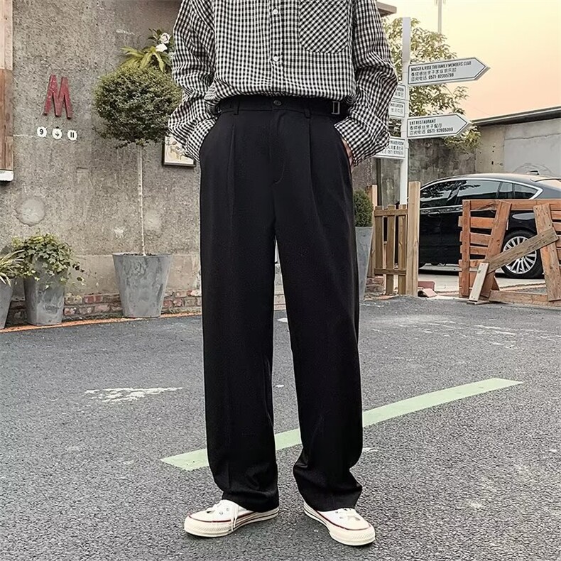 春季垂感高级感西裤男韩版西装男春秋宽松直筒休闲裤~X916-p48图片