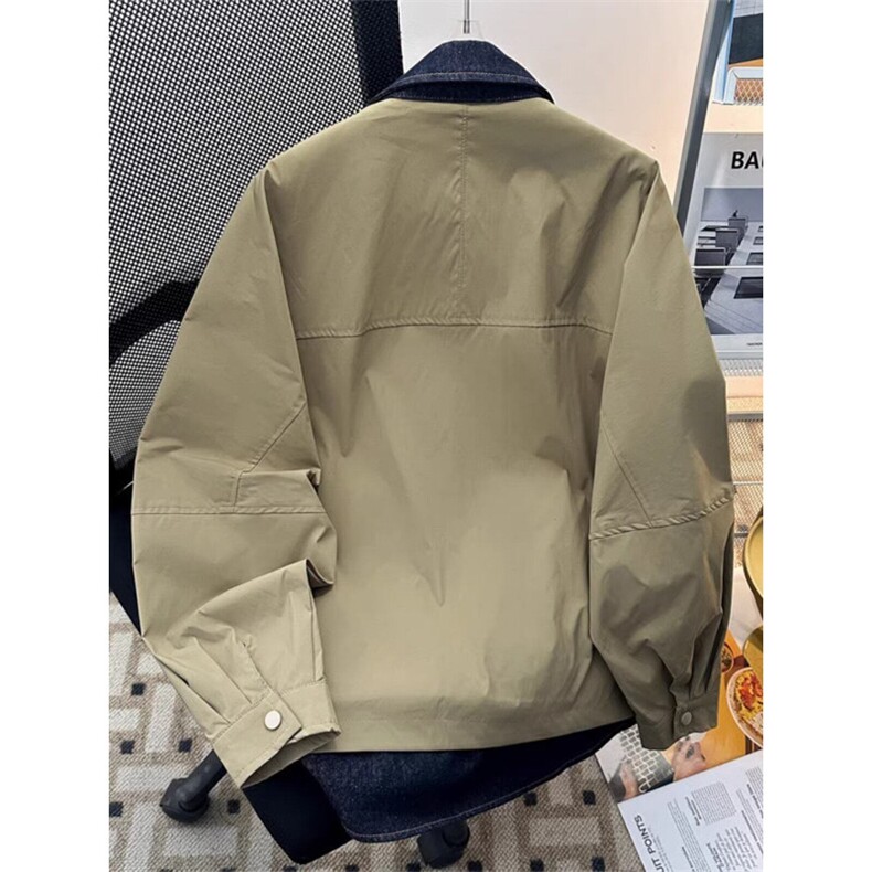 W9390-P73网图现货新款阔版拼接假两件潮流休闲百搭设计款夹克,男装夹克,星座1608-2