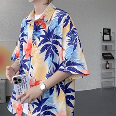 TZ1149-特48控88多色海滩冰丝凉感大码套装衬衫速干运动两件套，男装休闲套装，电商A059