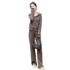 2024春季新款时尚潮流三件套女装套装宽松显瘦休闲运动服，女装套装/套裙，梦芯尔