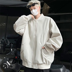 夹克男士春秋季潮流复古时尚休闲宽松纯色情侣棒球服外套9335P53，男装夹克，星座410-2