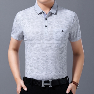 爸爸t恤男士短袖夏季中年爷爷男装中老年人冰丝polo衫上衣服夏装图片