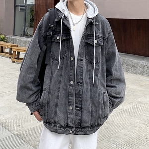 二开大货 2025秋季男士连帽牛仔衣宽松外套百搭牛仔夹克JK780-P75图片