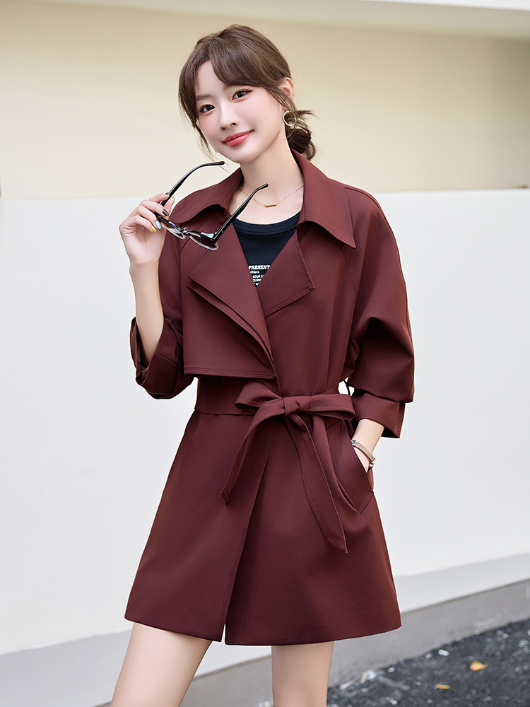短款风衣外套女2025春秋新款高端大气上档次小个子高级感超好看,女装风衣,美静678