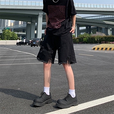 现货夏季美式复古毛边短裤五分乞丐破洞牛仔裤男K5808-P35控58，男装牛仔裤，星座205