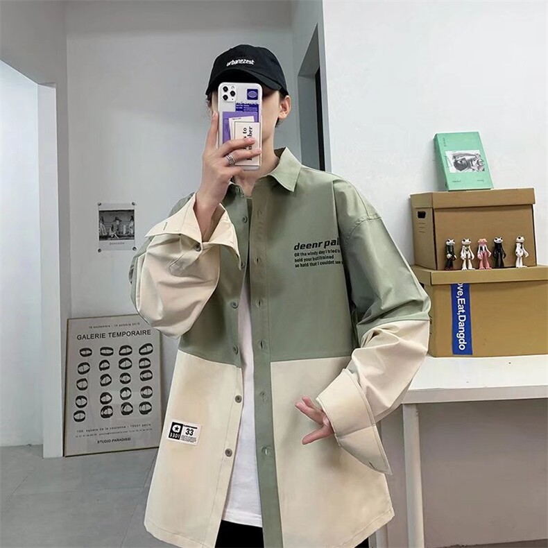 长袖衬衫春款男港风潮流C2117P40图片