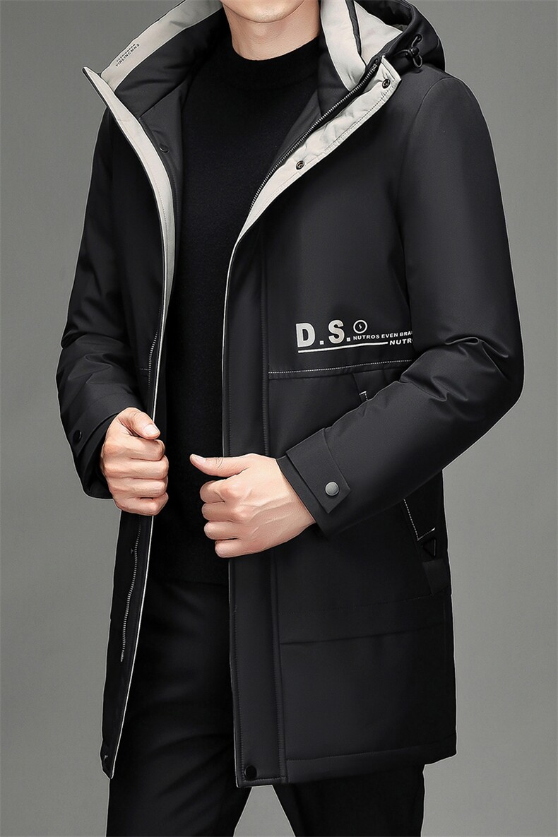 羽绒服男2023新款中年男士加厚保暖冬装爸爸冬季中长款男装外套,男装羽绒服,电商B212（原钱塘6029）