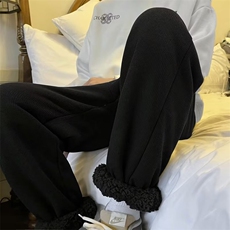 男秋季新款港风加绒纯色华夫格直筒束脚裤XK103P37，男装休闲裤，星座1116-2