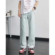 夏季黄泥色直筒弹力牛仔裤男2026春夏新款美式高街长裤YZ87-P50，男装牛仔裤，星座509