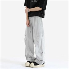 1506/QA020/P43美式褶皱工装裤男夏季薄款设计感速干伞兵裤，男装工装外套，星座1506