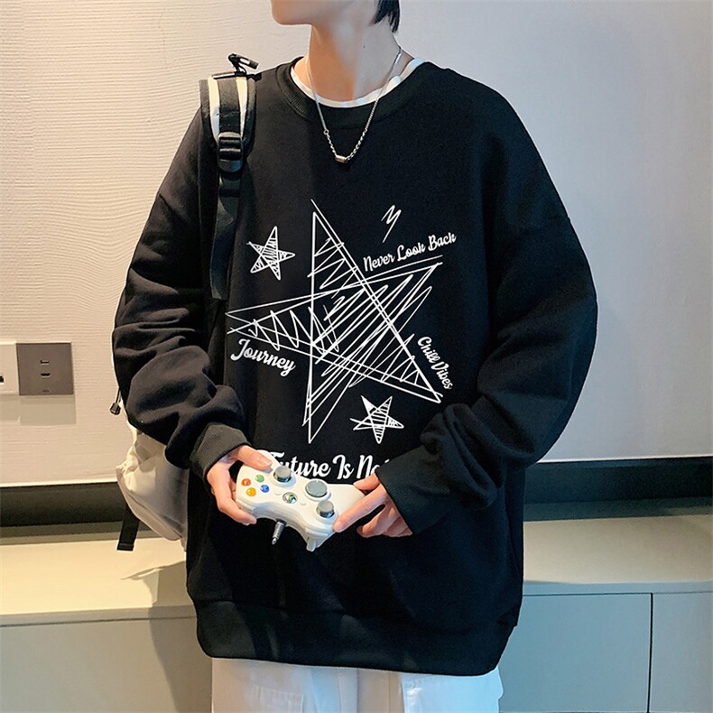 圆领卫衣男超大码胖子肥佬大号长袖t恤S6456-P28,男装卫衣,电商A040