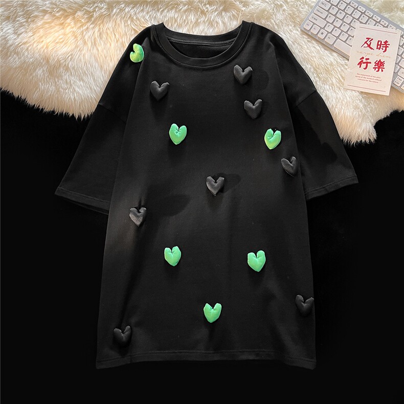 1港风潮短袖T恤女情侣大码网红小爱心短袖T恤男DT7742P55控78，男装T恤，星座226-2