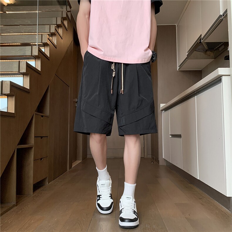 解构拼接速干冰丝五分短裤DK027模特酒店锦纶(S-2XL)TP22,男装休闲裤,电商A088