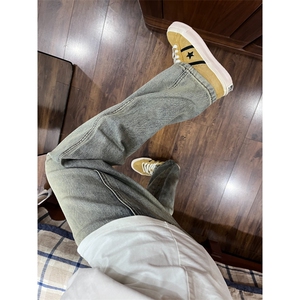 【有货】美式复古cleanfit牛仔裤男宽松直筒vibe风裤子820LL-P48图片