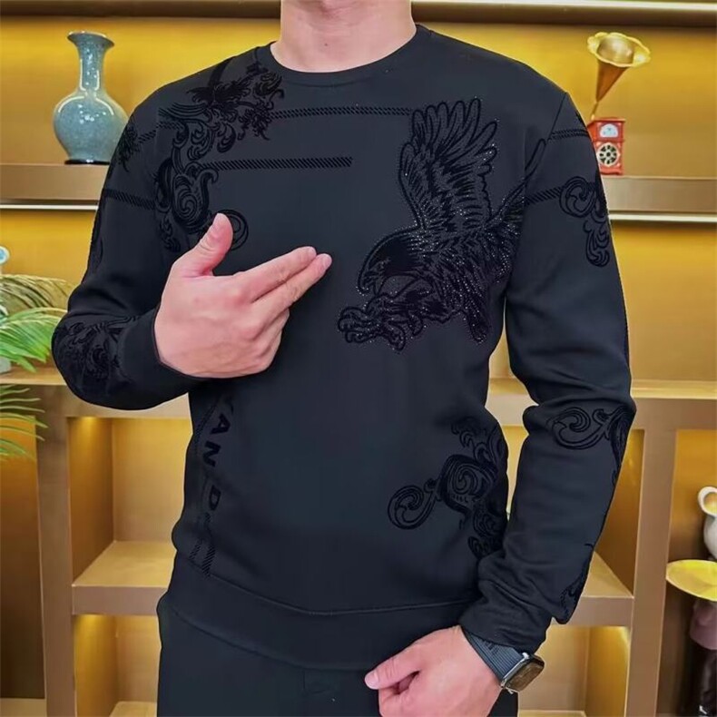 高质量男士25秋冬圆领抖音现货加厚卫衣WY004-P50,男装卫衣,星座1602（原101B）