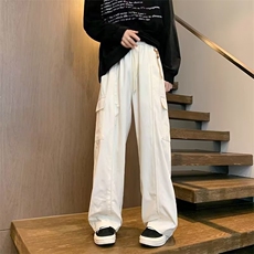 美式复古潮牌高腰休闲长裤男女春秋新款多口袋百搭高街工装直筒裤，男装工装外套，星座218-1（原230）