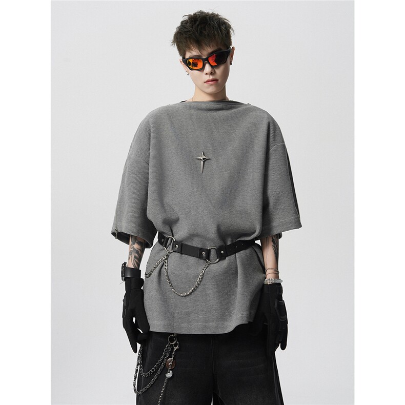 现货-原创-拉链撞色短袖可拆分T恤解构T美式T1016-1T353P43K78，男装T恤，星座1016-1（原电商B408-1）