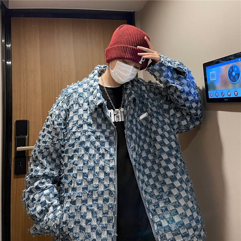 男秋季外套潮牌街头拉链毛边流苏夹克J3709P75,男装夹克,星座1116-2