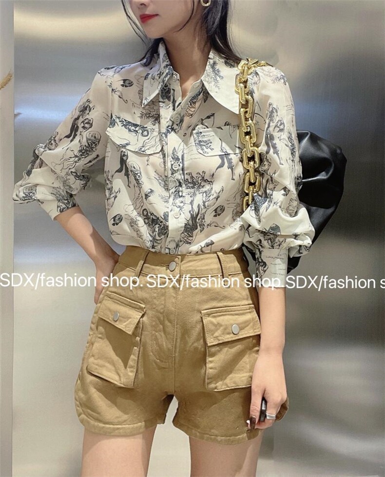 【现货】秋季新款水墨画衬衣，其它，色调轩