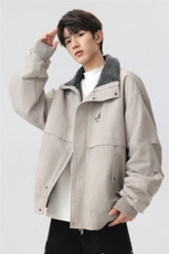 加绒外套男款2025冬季新款加厚保暖工装防风夹克立领JR2151-P110，男装夹克，星座210-1